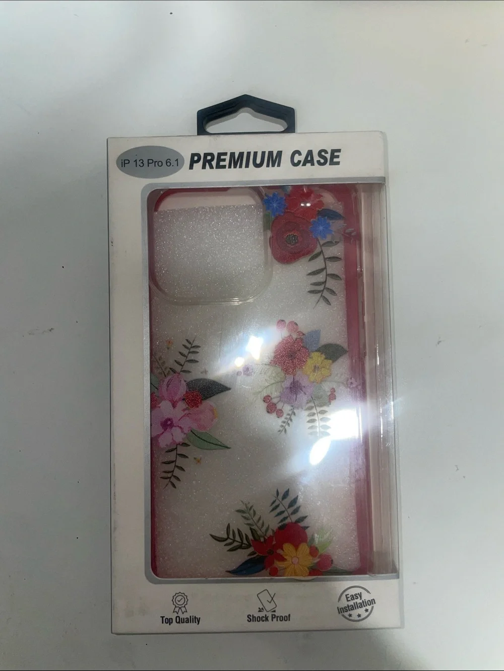 Premium Floral iPhone 13 Pro Case - Pink Trim